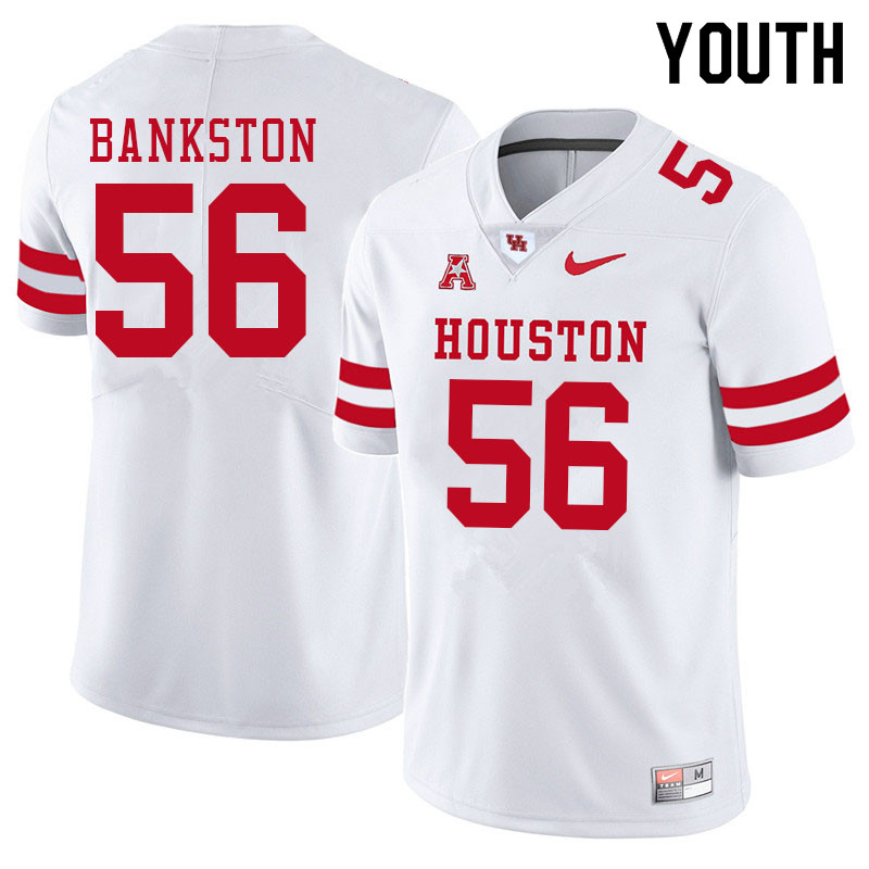 Youth #56 Latrell Bankston Houston Cougars College Football Jerseys Sale-White - Click Image to Close
